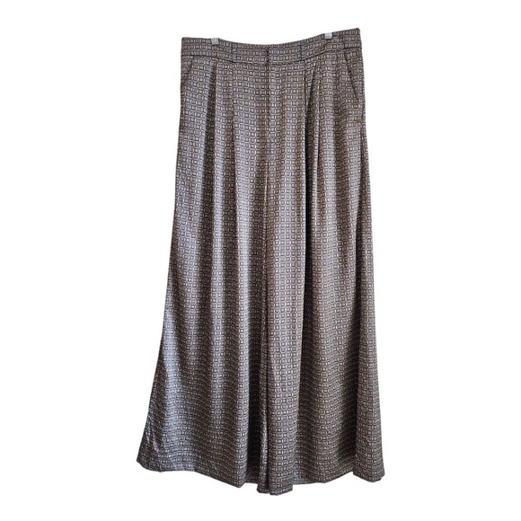 BANANA REPUBLIC Wom. Size 8 %100 Silk Geometric Print Wide Leg Palazzo Pants - Picture 2 of 11